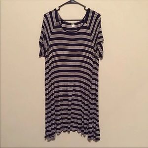 Casual navy and white dress